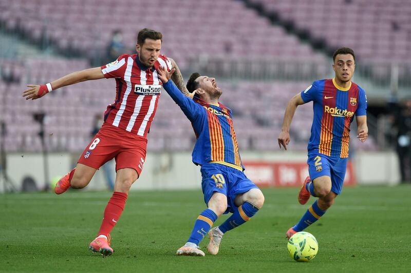 SUBS: Saul Niguez - (On for Lemar 13') 6: Not involved much on the offensive front with Atletico's priority on containing Barcelona’s attacking threat. Replaced in second half with game in balance. AFP