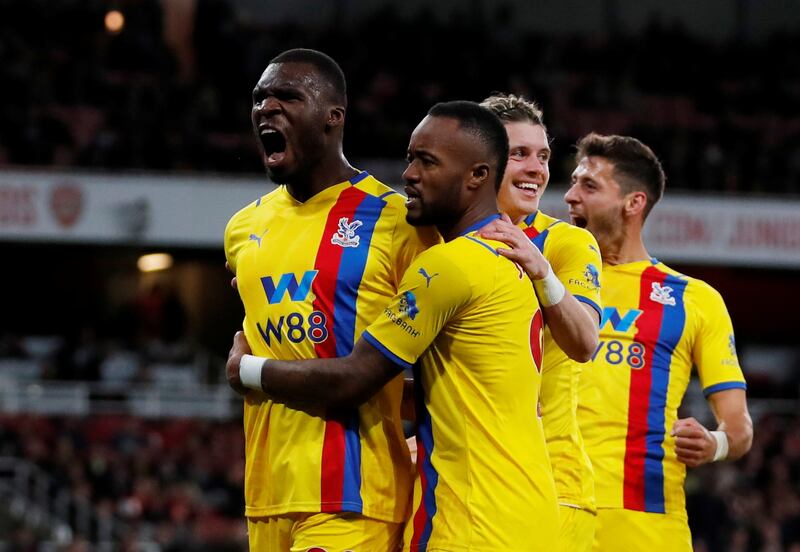 Christian Benteke - 7: Back in side after illness ruled out Wilfried Zaha. Allowed to turn and fire in low shot that Ramsdale saved comfortably just before half-hour mark. Eased past Gabriel before firing shot into bottom corner to make score 1-1. Reuters
