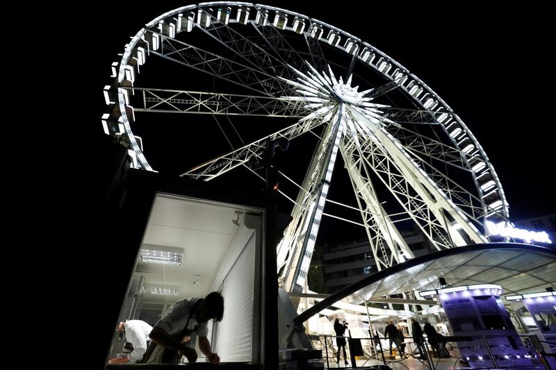 A chef prepares food as Michelin-starred restaurant Costes moves into the Budapest Eye Ferris wheel. Reuters