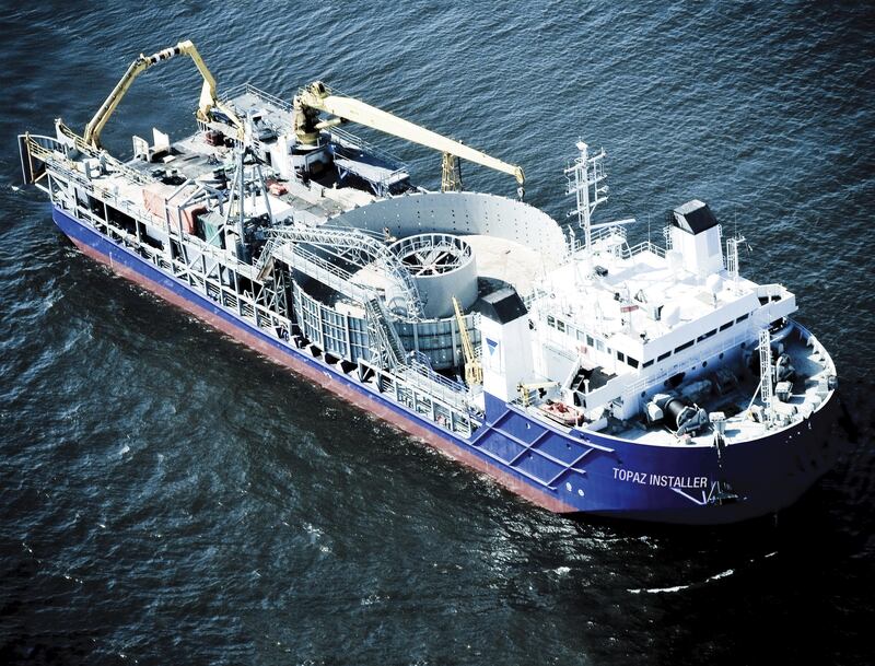 Topaz Installer, a DP2 cable-laying vessel. Courtesy Topaz Energy and Marine