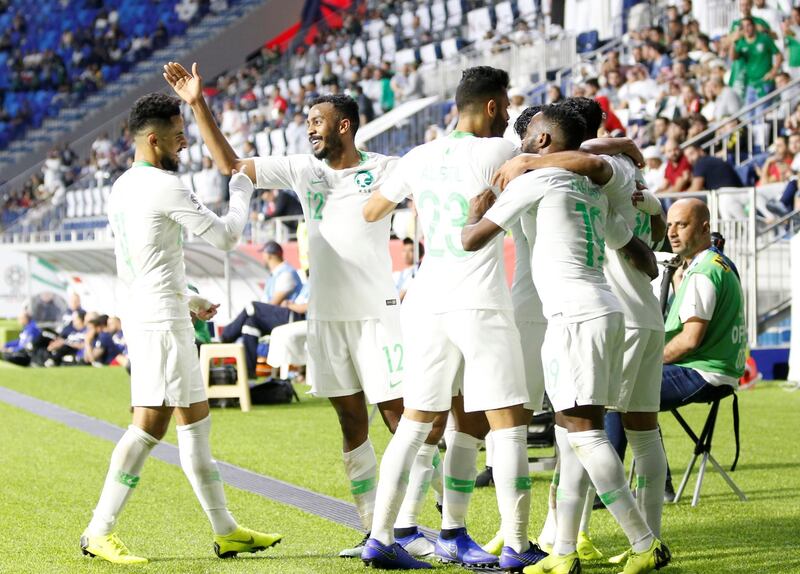 Saudi Arabia players celebrate. EPA