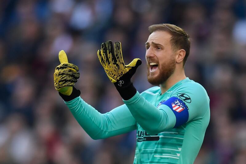 Atletico Madrid's Jan Oblak during the match against Real Madrid at the Santiago Bernabeu. AFP