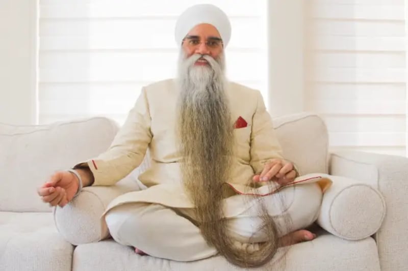 Canadian resident Sarwan Singh has the world's longest beard. Photo: Guinness World Records