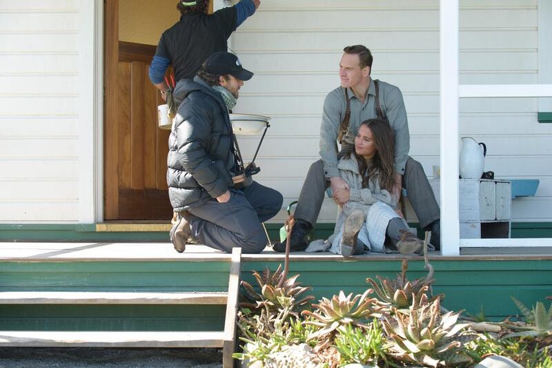 From left, Derek Cianfrance, Michael Fassbender and Alicia Vikander. Davi Russo / DreamWorks  