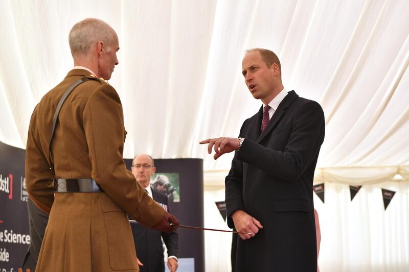 Prince William meets British Army Colonel Mike Duff , who worked in the aftermath of the 2018 Novichok attack. Reuters