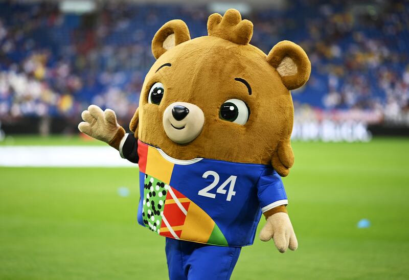 The official Euro 2024 mascot at a friendly between Germany and Colombia at Veltins-Arena in Gelsenkirchen, Germany, on Tuesday, June 20, 2023. Getty