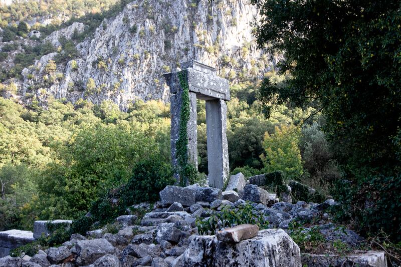 Situated near the parking area is Hadrian’s Gate, still standing amid the rubble of temples. Charlotte Mayhew / The National