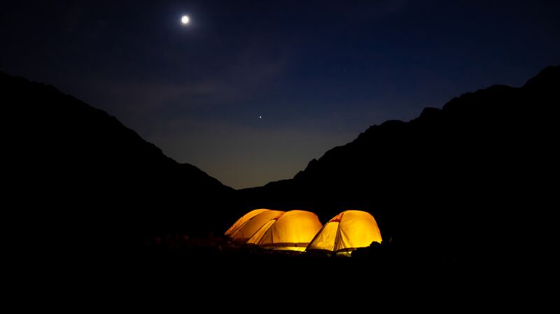 Campr Paks come equipped with a single-person mountaineering tent, so you can camp in the mountains. Photo: Campr