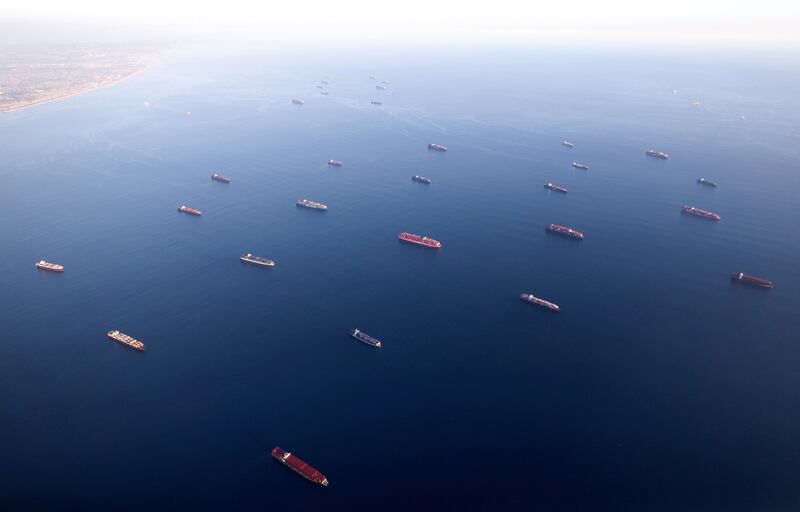 The ports of Long Beach and Los Angeles in California are currently seeing unprecedented congestion.  Getty Images / AFP