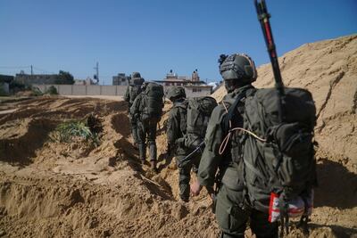 Israeli soldiers in the Gaza Strip on Sunday. Reuters