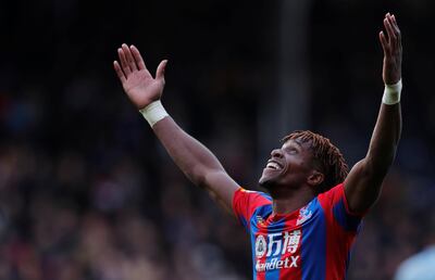 Soccer Football - Premier League - Crystal Palace vs West Ham United - Selhurst Park, London, Britain - October 28, 2017   Crystal Palace's Wilfried Zaha celebrates scoring their second goal    REUTERS/Eddie Keogh    EDITORIAL USE ONLY. No use with unauthorized audio, video, data, fixture lists, club/league logos or "live" services. Online in-match use limited to 75 images, no video emulation. No use in betting, games or single club/league/player publications. Please contact your account representative for further details.?