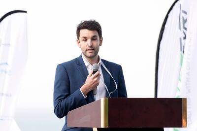 DUBAI, UNITED ARAB EMIRATES, 29 JAN 2017. 

Ben Pullen, Founder, Managing Director, Emirates EVRT at their launch event.

The Emirates EVRT (Electric Vehicle Road Trip) begin their tour today, heading out from Burj Al Arab towards Sharjah. The four-day tour will run across all seven Emirates, showcasing the best of electric vehicle technology and celebrating the government's sustainability innovations. 

Photo: Reem Mohammed / The National (Reporter: LeAnne Graves / Section: BZ) ID 71516 *** Local Caption ***  RM_20170129_EVRT_013.JPG