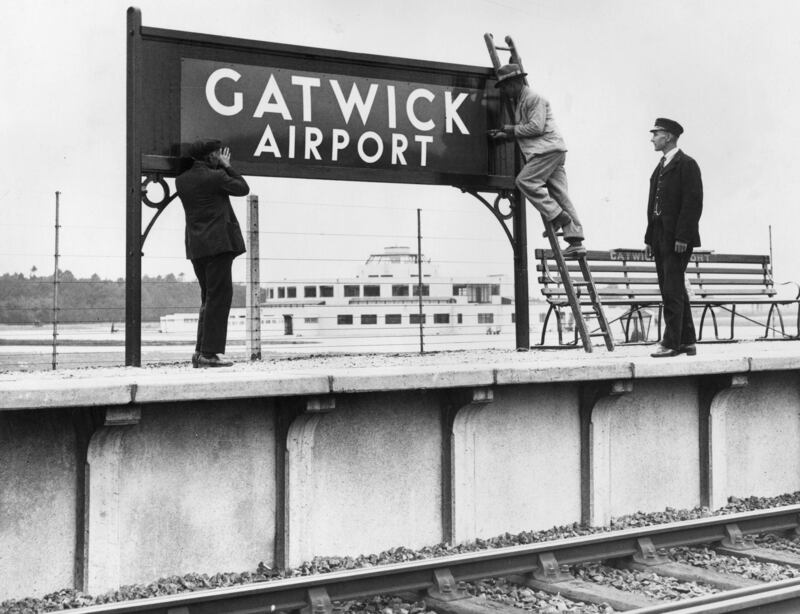 Tinsley Green Station being renamed in 1936, a week before the opening of the new airport