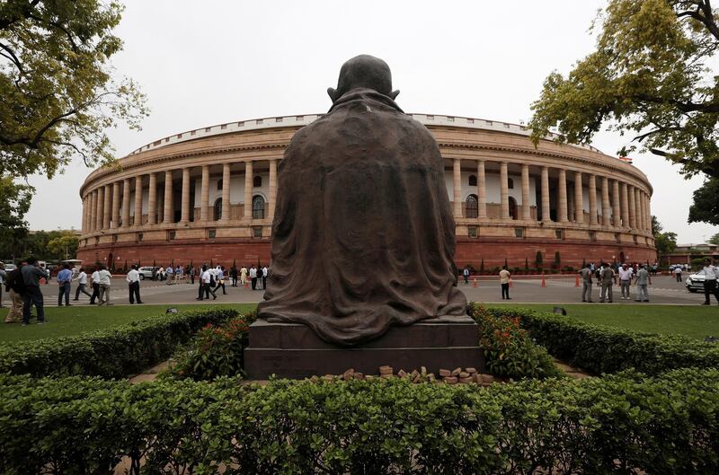 The Indian parliament building is pictured on the opening day of the parliament session in New Delhi. Reuters