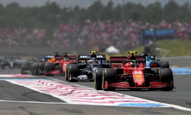 Ferrari's Carlos Sainz, front, who finished 11th. Getty