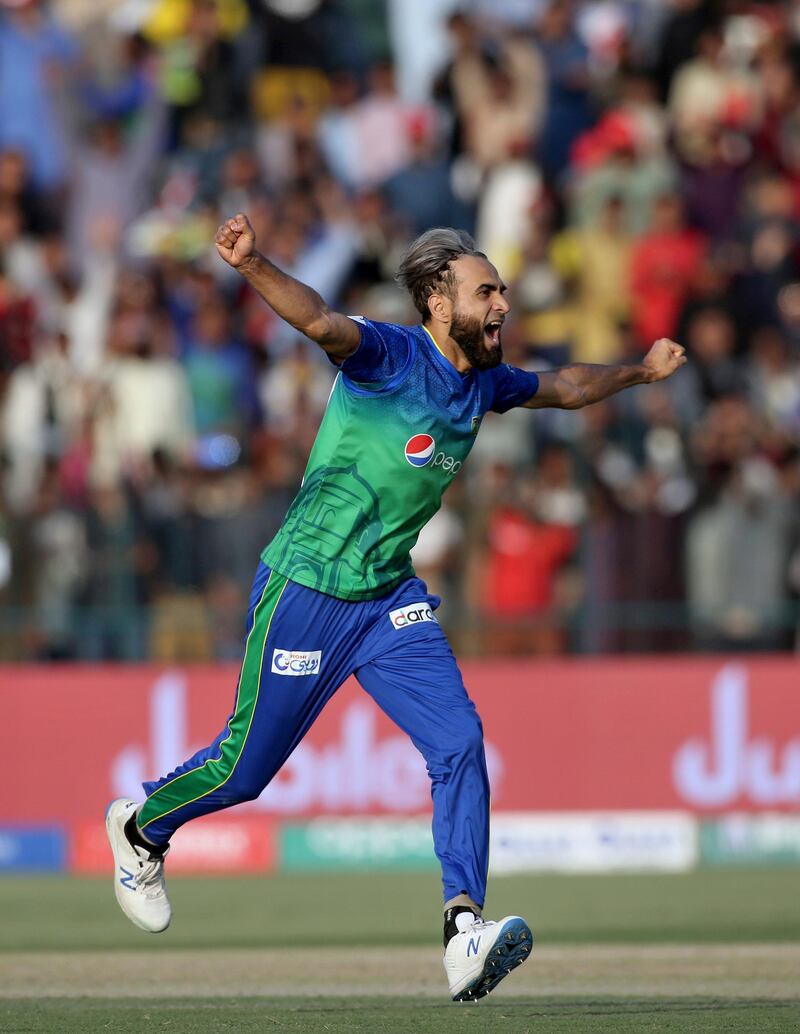 Multan Sultans spinner Imran Tahir took the wicket Quetta Gladiators batsman Shane Watson. AP