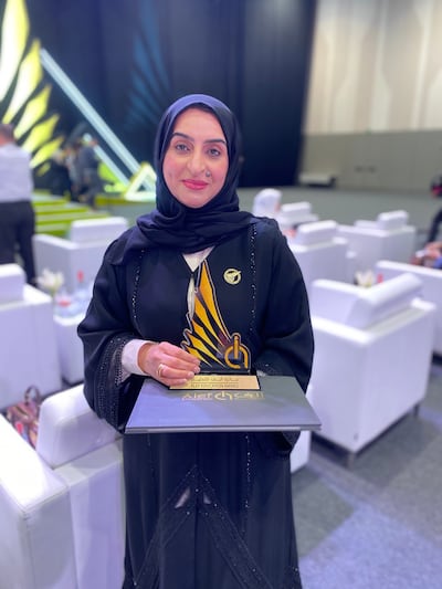 Ayesha Mohamed Alzaabi was awarded the top prize of Dh50,000. Kelly Clarke / The National 