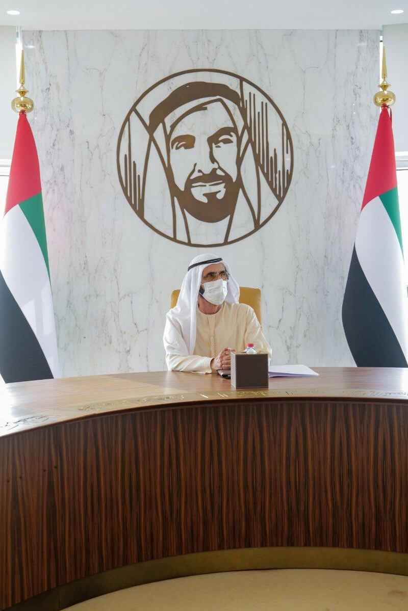 Sheikh Mohammed bin Rashid was briefed on the government’s plans to bring pupils back to classrooms from next week. Sheikh Mohammed bin Rashid / Twitter