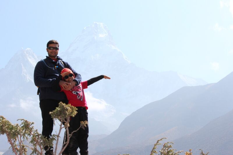 Dubai school pupil Oscar Pacheco climbs to Mount Everest base camp with his father, Ryan. All photos: Oscar Pacheco