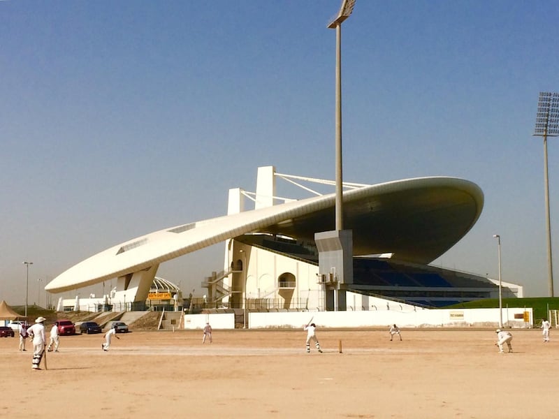 Sand cricket pitch at Zayed Cricket Stadium, Abu Dhabi