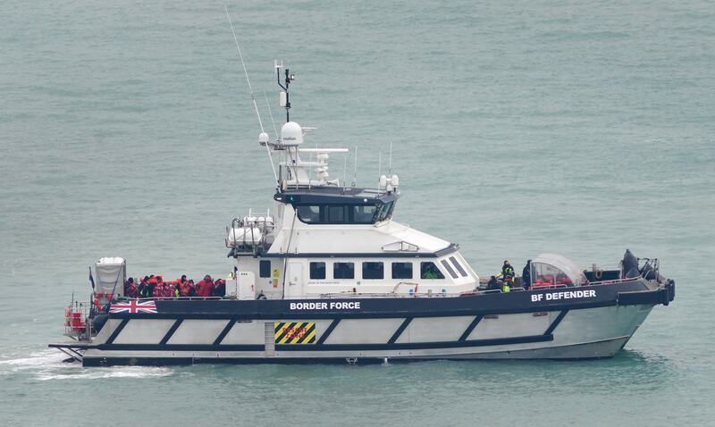 Migrants are taken to Dover, Kent, on a Border Force boat after being rescued from the English Channel on January 17. PA