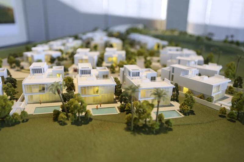 A model of golf villas offered by Al Zorah. Sarah Dea / The National