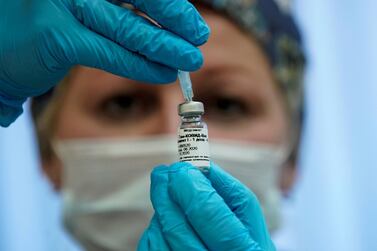 A nurse prepares Russia's Sputnik-V vaccine against the coronavirus disease at a clinic in Moscow on September 17, 2020. Tatyana Makeyeva / Reuters