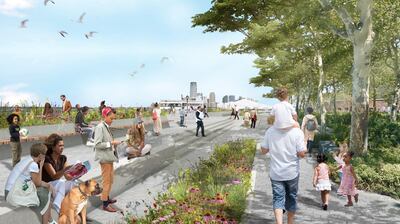 Redevelopment work will start on the Battery's esplanade in 2020. Courtesy NYCEDC