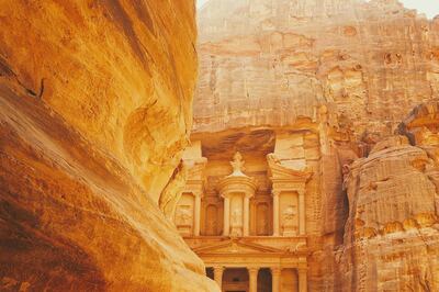 Take a trip to Petra, Jordan. 