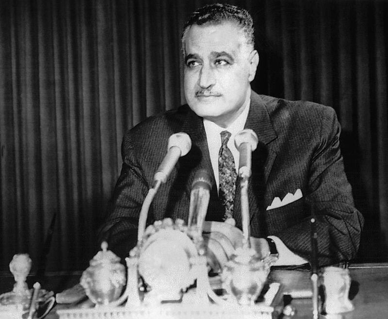 President Gamal Abdel Nasser addresses the Egyptian people during a radio speech. Nasser was the first Arab leader to speak to the West in its own language
