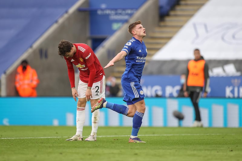 Harvey Barnes of Leicester celebrates after scoring. EPA