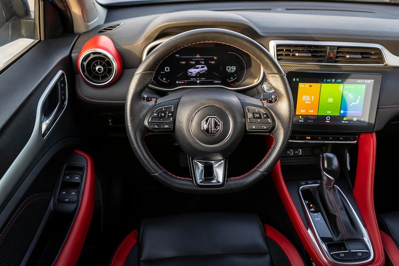 The cabin comes equipped with dual airbags, a 10.1-inch infotainment touchscreen with CarPlay and Android Auto, cruise control, rear air conditioning vents and a push-button start