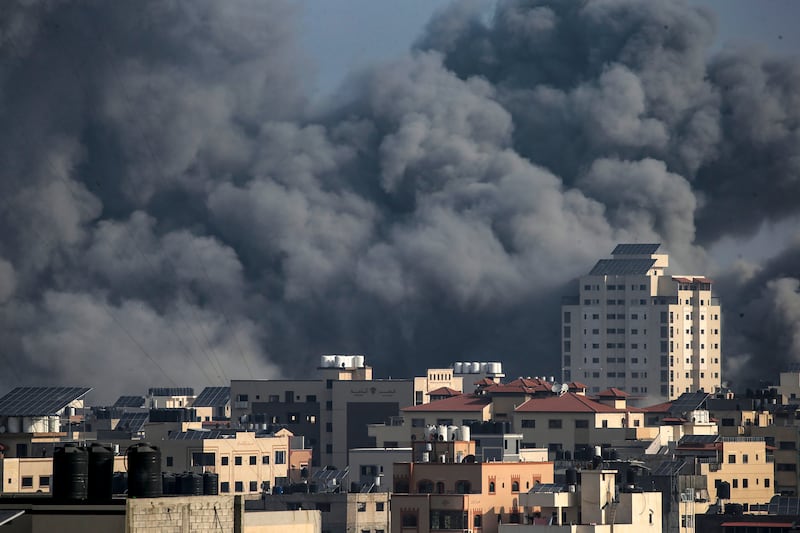 Smoke rises after Israeli air strikes on Gaza. EPA