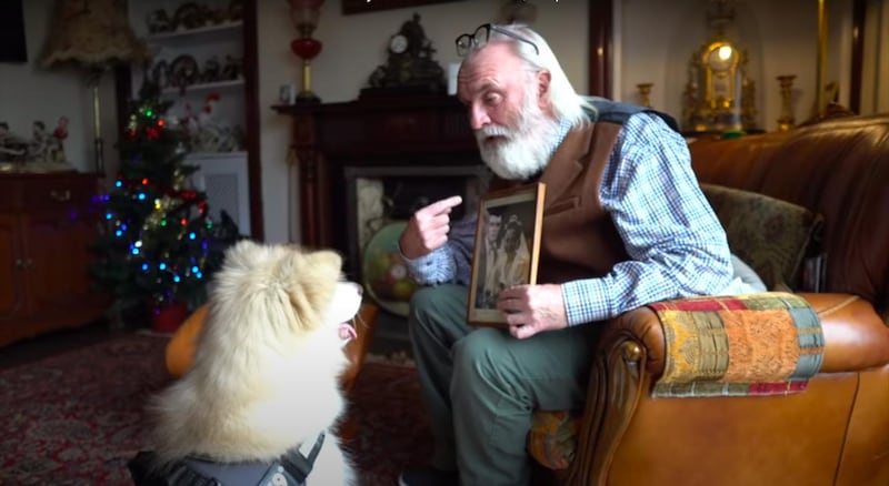 The festive 2020 advert from Nimbus Beds shows an elderly man happy to be gifted a dog. Courtesy Nimbus Beds