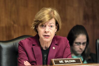 February 25, 2020 - Washington, DC, United States: U.S. Senator Tammy Baldwin (D-WI) at a hearing of the Senate Appropriations Committee Subcommittee on the Department of Homeland Security. (Photo by Michael Brochstein/Sipa USA)No Use UK. No Use Germany.
