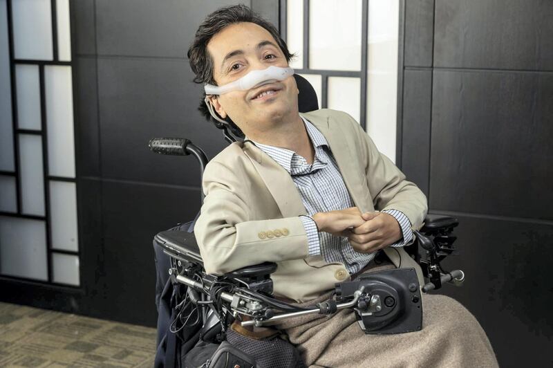 DUBAI, UNITED ARAB EMIRATES. 05 November 2019.  Author Victor Pineda, at the  launch of his book detailing history of disability in the UAE. (Photo: Antonie Robertson/The National) Journalist: Patrick Ryan. Section: National.
