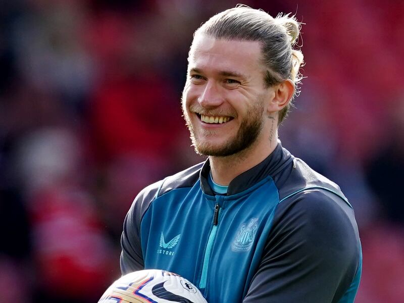 Newcastle United goalkeeper Loris Karius warms up ahead of the Premier League match at Old Trafford, Manchester on Sunday October 16, 2022. PA