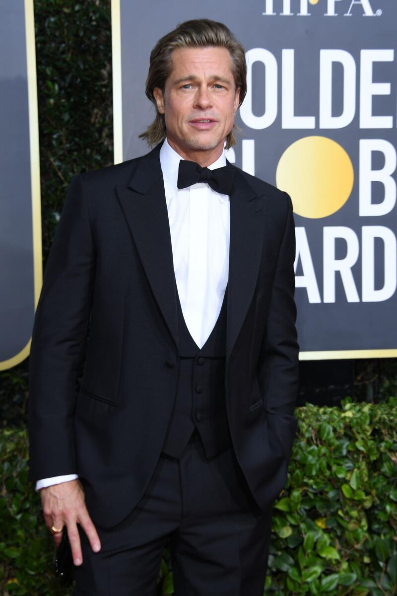 Brad Pitt arrives for the 77th annual Golden Globe Awards. AFP