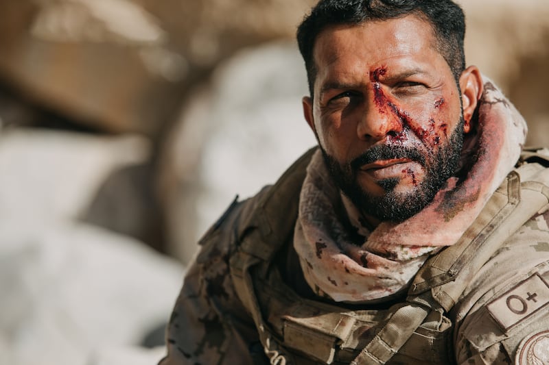 Abdullah Alrashdi plays soldier Zakariya Al Falasi. Photo: Image Nation Abu Dhabi
