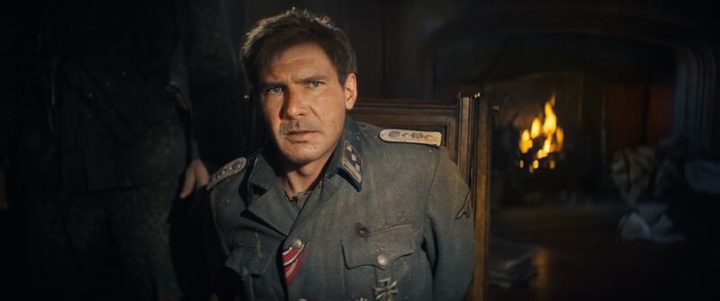 A de-aged Harrison Ford in the film 