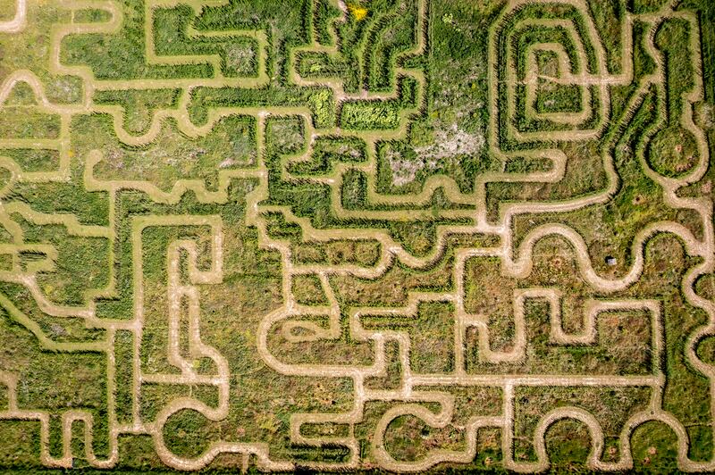 A drone image of the 50,000 square metre Gilleleje Labyrinth, Denmark. EPA