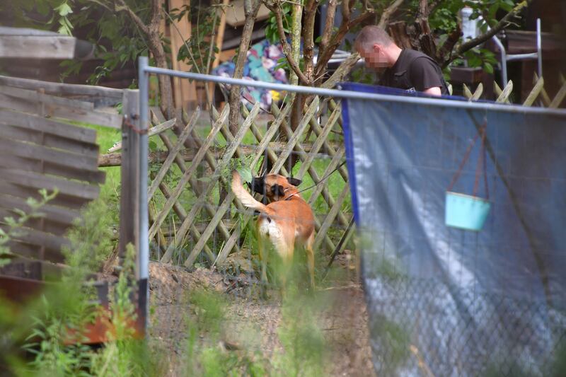 Police dig at the allotment in Hannover in July 2020.