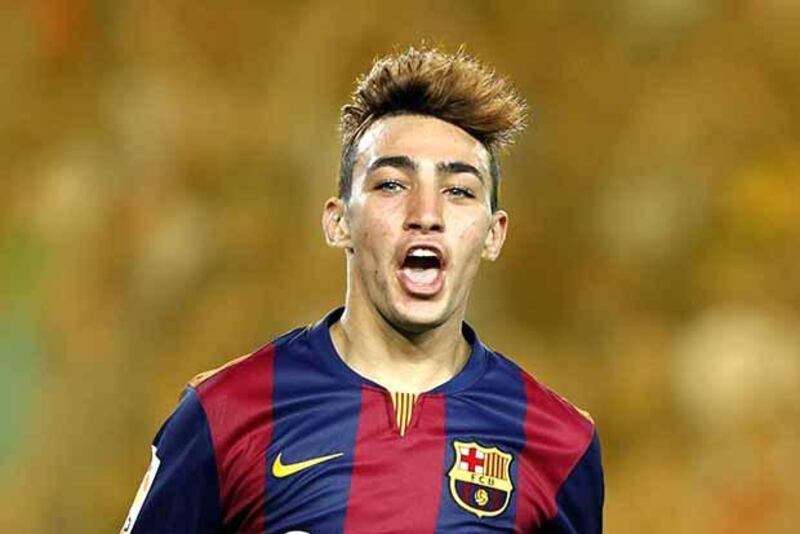 Munir El Haddadi scored four goals in 33 first-team appearances with Barcelona before being loaned to Valencia. Toni Albir / EPA