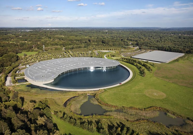 McLaren Automotive's base, designed by Norman Foster, looks like the Chinese yin-yang sign from above. Courtesy: McLaren