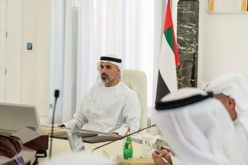 Sheikh Khaled bin Mohamed, Crown Prince of Abu Dhabi, chaired the first meeting of the restructured Abu Dhabi Executive Council. Photo: Wam