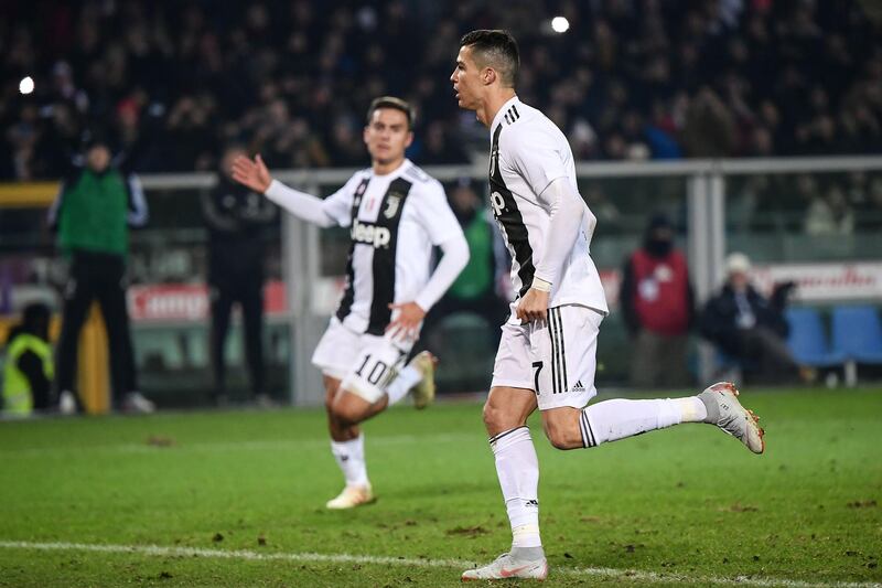 Cristiano Ronaldo celebrates after scoring for Juventus against Torino. AFP