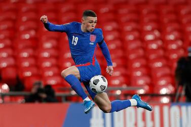 Englands's midfielder Phil Foden controls the ball during the FIFA World Cup Qatar 2022 qualification football match between England and San Marino at Wembley Stadium in London on March 25, 2021. - NOT FOR MARKETING OR ADVERTISING USE / RESTRICTED TO EDITORIAL USE / AFP / POOL / Adrian DENNIS / NOT FOR MARKETING OR ADVERTISING USE / RESTRICTED TO EDITORIAL USE