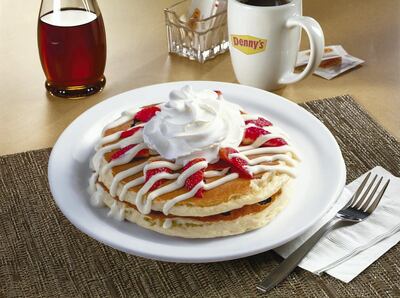 Enjoy complimentary pancakes when ordering from the Denny's UAE app this Father's Day. Courtesy Denny's UAE