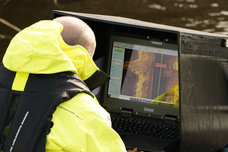 Side-scan sonar is used as part of the search. PA