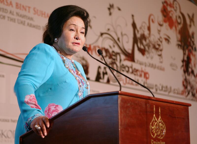 Rosmah Mansor, wife of Malaysian prime minister Najib Razak, handed her critics new fuel on Monday when she complained about the amount she has to spend on house calls by hair stylists. She is seen here as a VIP guest speaker in Women in Leadership forum in 2012 at the Emirates Palace. Fatima Al Marzouqi/ The National